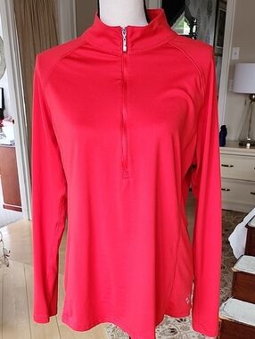 Jofit Women's Long Sleeve Half-Zip Pullover Jacket - Red